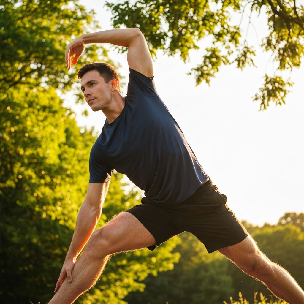Man exercising outdoors demonstrating fitness and vitality
